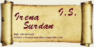 Irena Surdan vizit kartica